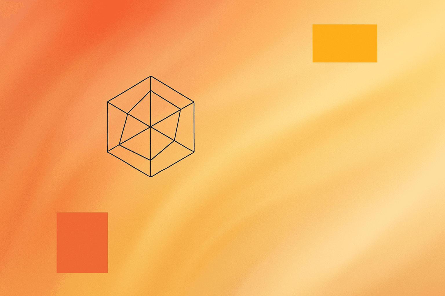 Abstract technical cover illustration with a soft color background and a small line-diagram accent (a radar-chart outline: a hexagon made of thin lines with a few points connected inside it)