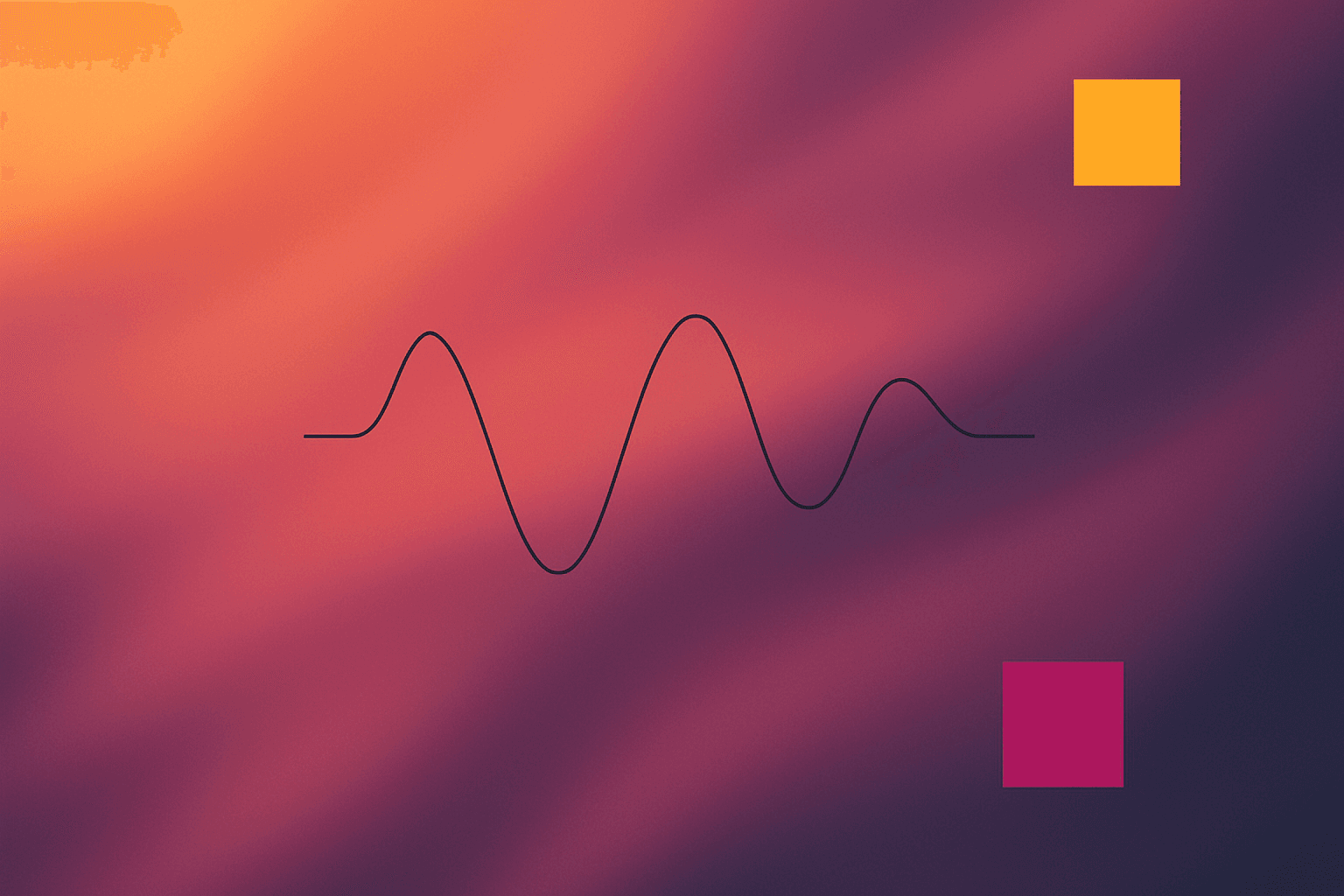 Abstract technical cover illustration with a soft color background and a small line-diagram accent (a single waveform line with three or four gentle peaks and troughs, like an audio signal)