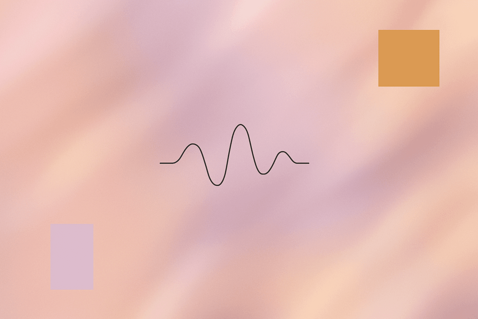 Abstract technical cover illustration with a soft color background and a small line-diagram accent (a single waveform line with three or four gentle peaks and troughs, like an audio signal)